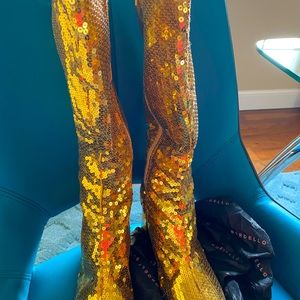 Gold sequin boots! Size 7. Bought in NYC for a 70's party-worn once-like new!